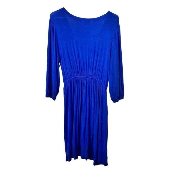 Charming Charlie Surplice Long Sleeve Jersey Knit Faux Wrap Dress Blue Large - Picture 3 of 5